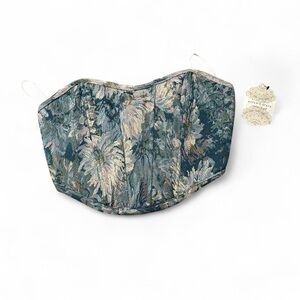 Altar’d State Strapless Blue Floral Corset Top